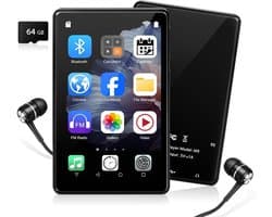 96GB MP3 Speler met Bluetooth en WiFi - Smart Muziekspeler met 4 Inch IPS Touchscreen - 2000mAh Batterij - FM Radio - Voice Recorder - Inclusief Hoofdtelefoon - MP4 Video Speler