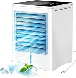 Mini airco draagbaar USB 3-in-1 luchtkoeler met waterreservoir stil met timer en touchscreen 470 ml — thumbnail 1