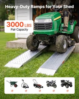 Laadrampen - Set van 2 Oprijrampen - Aluminium - 140 x 30 cm - Antislip Oppervlak - Totaal 1360 kg Draagvermogen - Voor Motor, Grasmaaier, Tractor, Aanhanger — thumbnail 5