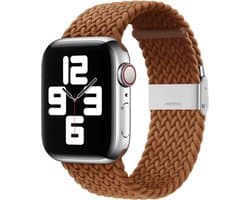 By Qubix - Geschikt voor Apple Watch bandje - Braided nylon bandje - Bruin - Geschikt voor Apple Watch 38 mm / 40 mm / 41 mm / 42 mm - Smartwatch bandje - nylon - bandje iWatch