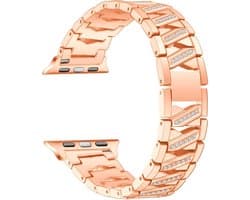 Fungus - Smartwatch bandje - Geschikt voor Apple Watch 42 / 44 / 45 / 49 mm - Series 1 2 3 4 5 6 7 8 9 SE Ultra iWatch - Metaal - Zigzag - Rosegoud