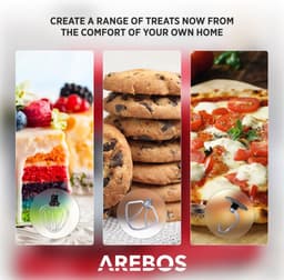AREBOS Keukenmachine - 1500W - Keukenrobot - 6L - Keukenmixer - Foodprocessor - Roestvrij Stalen Mengkom - 6 Snelheden - Zwart — thumbnail 2
