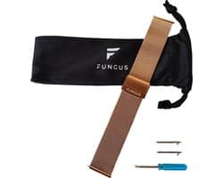 Fungus - Smartwatch bandje - Geschikt voor Samsung Galaxy Watch 6, Watch 5 (Pro), Watch 4 - Horloge 20 mm - Metaal - Milanese Mesh - Rosegoud