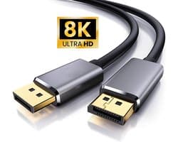 DisplayPort 1.4 kabel - Ultra high speed - 8K (60 Hz) - 4K (144/120/60 Hz) - Full HD 1080p - Ethernet - 3D - ARC - Male naar male - Geschikt voor TV - DVD - Laptop - PC - Beamer - Monitor - DisplayPoort 1.4 - DP 2 meter
