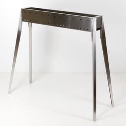 Spiedini Miami 80 - Luxe, smalle dubbelwandige barbecue zonder roosteer voor het grillen van saté of spiesjes  - 80 cm lang, 11 cm breed - Materiaal: rvs — thumbnail 4