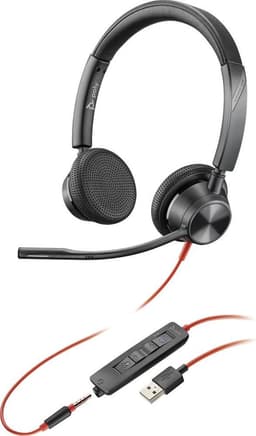 Headphones with Microphone Poly 214017-01 Red Black — thumbnail 3