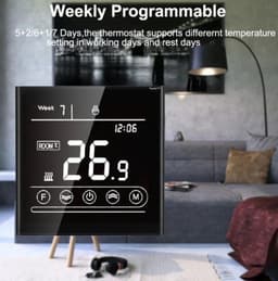 TechU™ Slimme Thermostaat Vita – Alleen voor Elektrische Vloerverwarming – Zwart – Google Assistant & Amazon Alexa – App & Wifi — thumbnail 3
