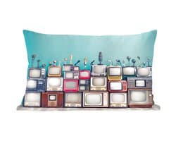 Sierkussens - Kussentjes Woonkamer - 50x30 cm - Televisie - Microfoon - Vintage