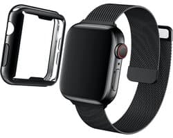 Zwart Bandje + Hoesje geschikt voor Apple Watch Series 4 40mm