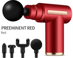 Mini massage gun - 4 koppen - 6 snelheden - diepe spierstimulatie - licht in gewicht (540 gram) - stil in gebruik - makkelijk mee te nemen