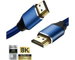 HDMI 2.1 kabel - Ultra high speed - 8K (60 Hz) - 4K (144/120/60 Hz) - Full HD 1080p - Ethernet - 3D - ARC - Male naar male - Geschikt voor TV - DVD - Laptop - PC - Beamer - Monitor - 1.5 meter