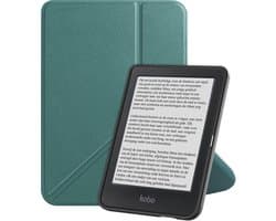 Hoes Geschikt voor Kobo Clara BW - E-reader Bescherm Hoesje Case Sleep Cover Trifold - Hoes Geschikt voor Kobo Clara BW Hoesje - Donkergroen