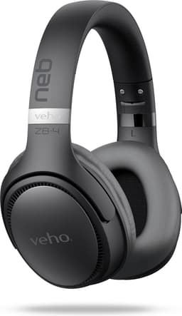 Veho ZB-4 - Koptelefoon - Bedraad en draadloos Hoofdband Oproepen/muziek USB Type-C Bluetooth Zwart, Grijs — thumbnail 3