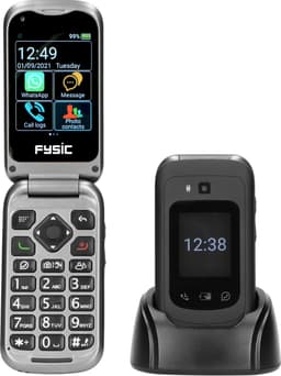 Fysic F25 - Eenvoudige Mobiele Klaptelefoon voor Senioren – 4G Smartphone met SOS Paniekknop – Zwart — thumbnail 3