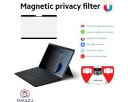 OMAZU Magnetic Privacy Screen, Geschikt voor Microsoft Surface Laptop Studio 2 - 14,4 inch, afneembaar, anti-blue light cut, anti-glare, bescherm folie, privacy filter