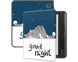 Hoes Geschikt voor Kobo Libra Colour - Luxe E-reader Bescherm Case - Hoesje Book Cover - Kat