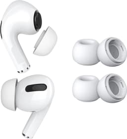 MMOBIEL 2 Paar Vervangende Oordopjes Tips Geschikt voor AirPods Pro Gen 1 & 2 - Antislip Siliconen Oordopjes met Ruisonderdrukkingsgat, Draagbare Opbergdoos en Passen in Oplaadcase - S - Wit — thumbnail 1