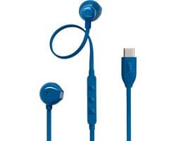 JBL Tune 305C - USB-C Oordopjes voor iPhone 15, 16 & 17 - Bedrade In-ear met Microfoon - Oortjes Bedraad - JBL Pure Bass Sound - Android & Laptop - Blauw