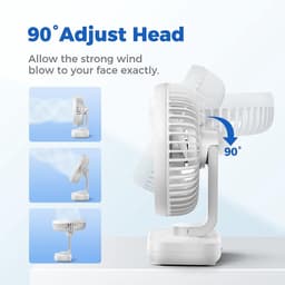 Ocoopa D606 - Tafelventilator - Wit - Stille mini USB ventilator - Draagbaar — thumbnail 3