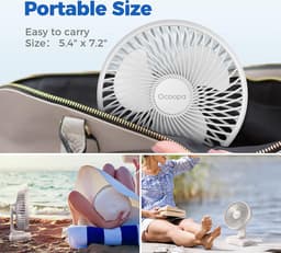 Ocoopa D606 - Tafelventilator - Wit - Stille mini USB ventilator - Draagbaar — thumbnail 2