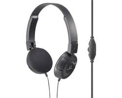 Renkforce RF-HS-130 On Ear koptelefoon Kabel Stereo Zwart Volumeregeling
