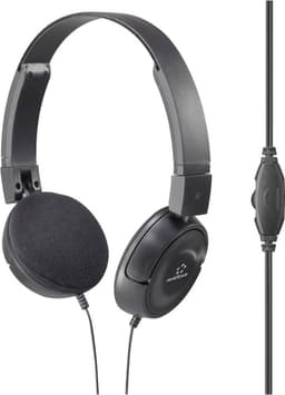 Renkforce RF-HS-130 On Ear koptelefoon Kabel Stereo Zwart Volumeregeling — thumbnail 1