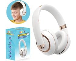 DEPLAY Headphones - Kinderkoptelefoon - Koptelefoon Kinderen - Over Ear - Draadloos - Volumebegrenzer - Noise Isolation - Wit