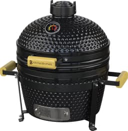 KitchenBrothers Kamado BBQ - 16 Inch Houtskool Barbecue - 34⌀ cm - PFAS-vrij - Deluxe Set - Egg BBQ met Accessoires - Zwart — thumbnail 1