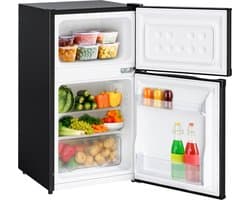 KitchenBrothers Koelkast - 61L Koelvak - 24L Vriesvak - Koelvriescombinatie - IJskast - Frigo - Vrijstaand - Zwart