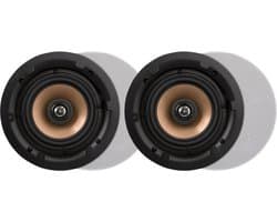 Artsound HPRO650 6,5 inch wand- en plafondluidsprekers, 20-120 Watt, voor thuis, badkamer, keuken, kantoor, HiFi, met draaibare tweeter, alu conus, sjabloon voor installatie, rond, 230 x 85mm, <50m²