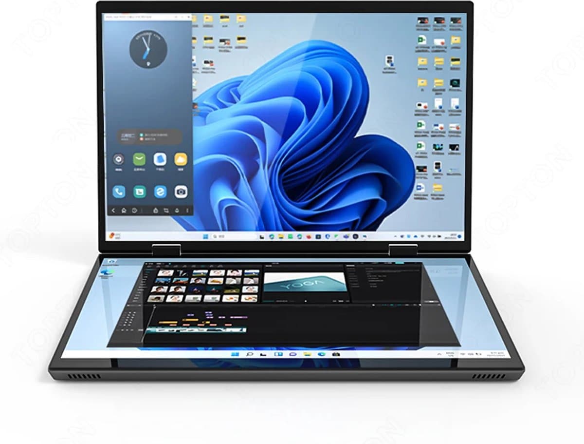 Elementkey TouchMaster Pro – 14 Inch Tablet + Laptop In 1 - Intel® Processor N95 12th Gen – 360° Touch Dual Scherm - Windows 11 PRO - 16GB DDR4 RAM – 1TB SSD – Stylus Pen – Zwart — afbeelding 1