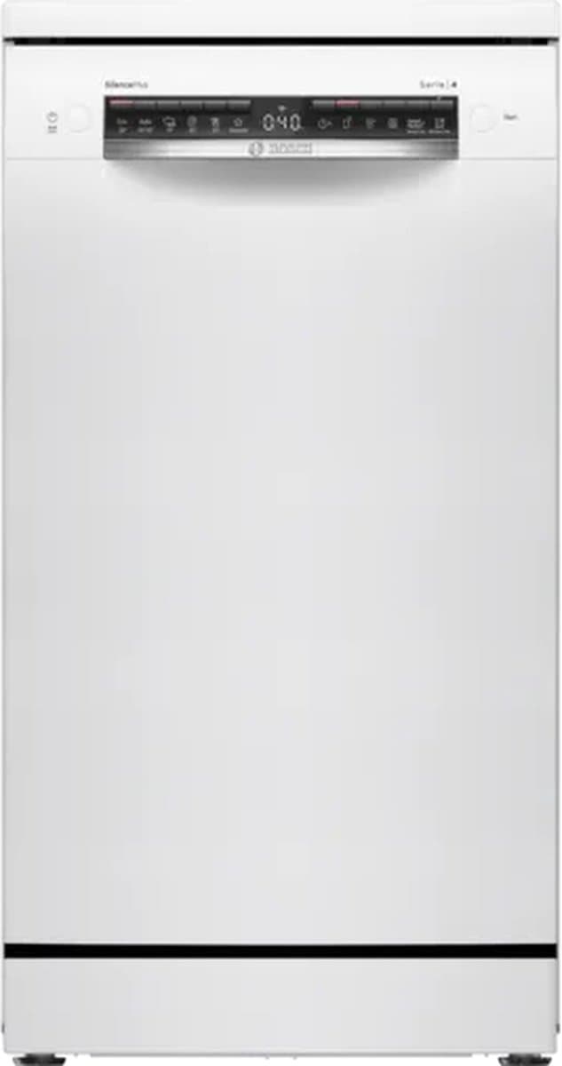 Bosch Serie 4 SPS4HMW49E, Vrijstaand, Slimline (45 cm), Wit, Zwart, Knoppen, 1,65 m — afbeelding 1