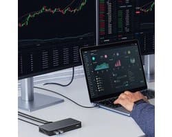 Ugreen CM615 V2.1 PRO vierkant zonder vaste kabel Docking station met extra Beeldscherm uitbreiding USB-C multifunctional adapter - gray