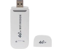 4G Dongle - voor Laptop en Computer - Internet Dongel - Wifi Router - WiFi Dongle - 4G Modem - Mifi Router - Wifi Buddy - Simkaart - USB - Wifi in de Auto - 150Mbps - Wit