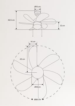 LuxiLamps - Stille 6 Blad Plafondventilator - 3 Snelheden - Ketting Schakelaar - Omkeerbaar Blad - 80 cm - Blauw - Woonkamerlamp - Keuken - Slaapkamer - Moderne Ventilator Lamp — thumbnail 5