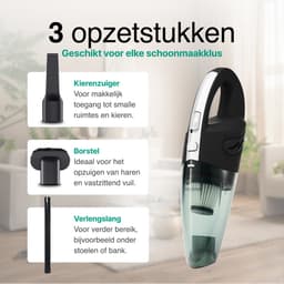 Kruimelzuiger Snoerloos - Handstofzuiger met 5 opzetstukken - Kruimelzuiger - Grijs - Vivid Green — thumbnail 7