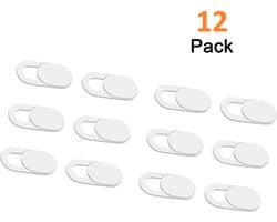Webcam Cover - Privacy schuifje - Geschikt voor iMac, Laptop en Tablet - Wit - 12 stuks