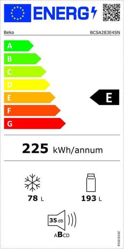 Beko BCSA283E4SN - Inbouw koel-vriescombinatie - 271 l E — thumbnail 14