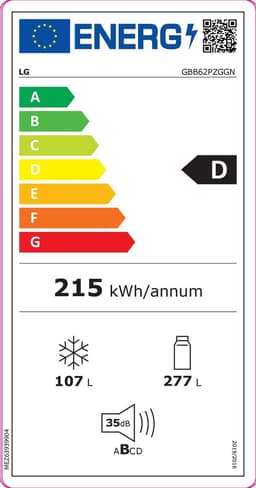 LG GBB62PZGGN - 384L koel-vriescombinatie met DoorCooling+™ - FreshConverter™ - Moist Balancer Crisper — thumbnail 2