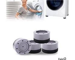 Luxe Trillingsdempers wasmachine – Set van 4 stuks – Grijs - Extra dik - Voetjes wasmachine & droger - Wasmachine demper – Anti trillings / vibratie dempers pads – Antislip rubber – Trillingsmat – Antislipmat - Schokdempers wasmachine