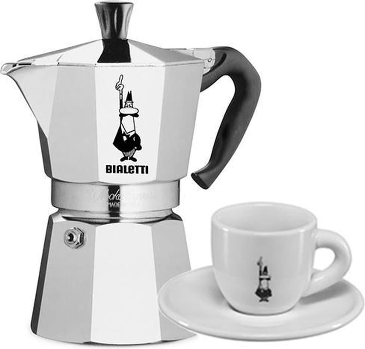 Bialetti Moka Express 2 kops + Espresso kop en schotel 2 stuks — afbeelding 1