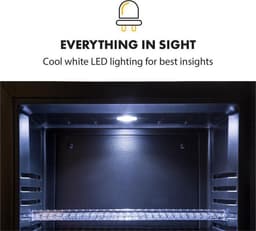 Klarstein Mini-Koelkast Brooklyn 24 Glazen Deur LED 23L - Minikoelkast Drankkoeler Hotelkoelkast - voor Hotelkamer voor Slaapkamer voor Studentenkamer - Compact - Mini Fridge - Kleine Koelkast - Compact Koelkast — thumbnail 4
