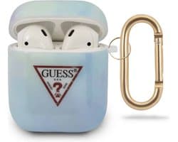 Guess Geschikt voor AirPods 1 en 2 hoesje - Tie en Dye Collection Blauw