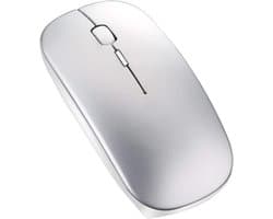 Premium draadloze muis 2.4 Ghz - Bluetooth USB ontvanger - voor Laptop, desktop en tablet - Zilver
