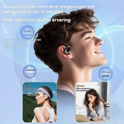 Draadloze In Ear Oordopjes Bluetooth 5.4-Sport Bluetooth Oordopjes -Laadkast met slim kleurenscherm-Noise Cancelling- Touch Control Open Oor waterdichte oortelefoon-Inclusief Oorhaak — thumbnail 4
