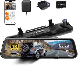 Wolfbox G900 Pro 4K Gps 128gb Mirror dashcam - Parkeermodus - 12,0 inch touchscreen Lcd - Ultra 4K + 2.5K resolutie - Wifi met App - Gps ontvanger - 128gb Micro SD kaart - Spiegel dashcam en digitale binnenspiegel in één — thumbnail 1