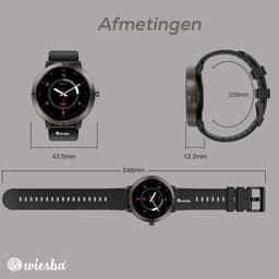 Wiesba Smartwatch Ultra-performance 76 - Sporthorloge met Hartslagmeter - Stappenteller - Sport Horloge met Belfunctie - Smart Watch Saturatiemeter - Smartwatch 1.32inch - 466*466 Resolutie - GPS - Android/iOS - Goud — thumbnail 2