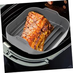 Airfryer accessoires - Airfryer siliconen bakje vierkant set - Siliconen ovenschaal - Airfryer siliconen bakplaat accessoire - Geschikt voor vierkante bakplaten, ovens en kookplaten - Antiaanbakmat - Set van 3 stuks - 20 cm - Grijs — thumbnail 7