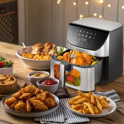 Digitale Airfryer XXL Hetelucht friteuse Sinaopus 8001-8L Grote Capaciteit voor 5 Personen-Snelle Opwarming-12 Voorgeprogrammeerde Functies-eenvoudig te reinigen-LED display — thumbnail 7