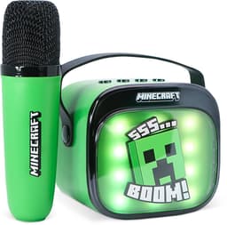 Minecraft - karaoke set voor kinderen - draadloze microfoon en speaker - met lichteffecten - stemvervorming — thumbnail 4